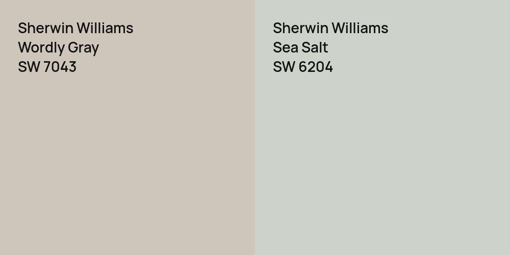 Sherwin Williams Wordly Gray vs. Sherwin Williams Sea Salt