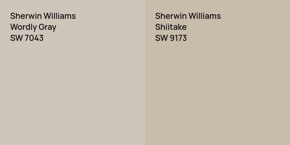 Sherwin Williams Wordly Gray vs. Sherwin Williams Shiitake