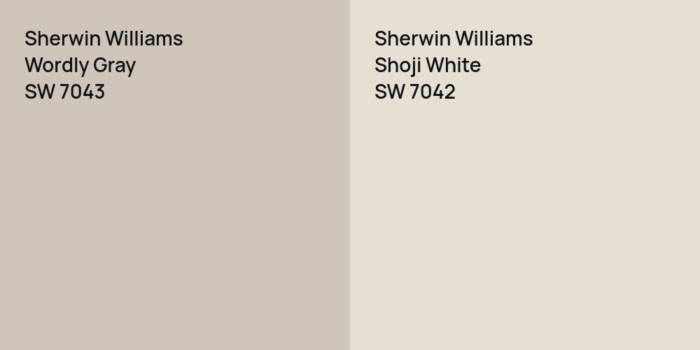 Sherwin Williams Wordly Gray vs. Sherwin Williams Shoji White