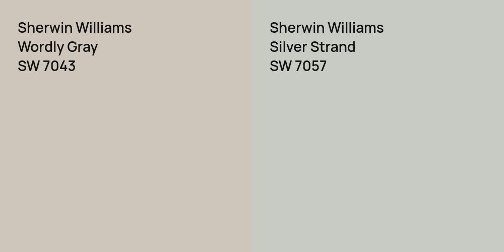 Sherwin Williams Wordly Gray vs. Sherwin Williams Silver Strand