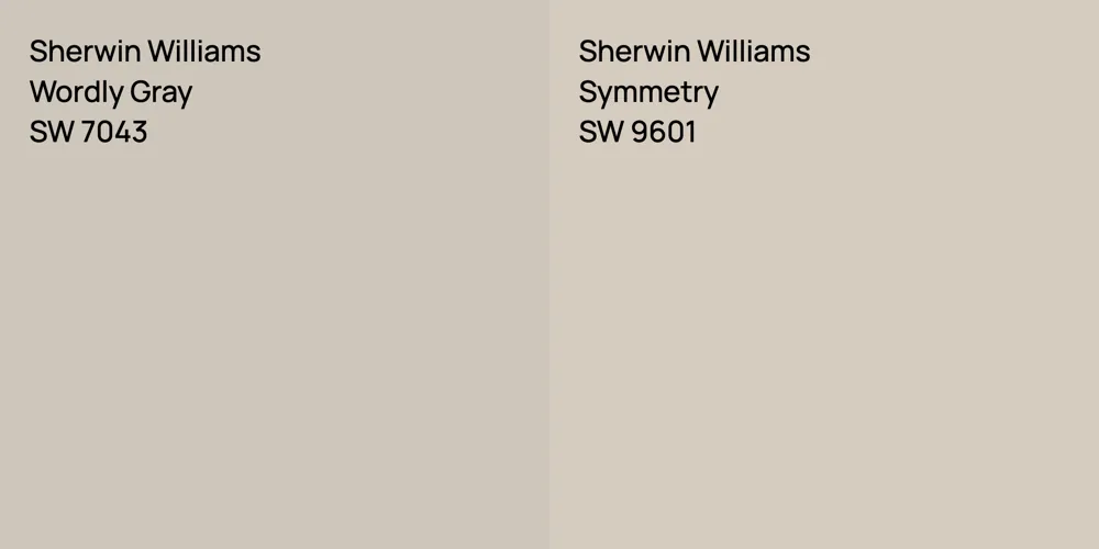 Sherwin Williams Wordly Gray vs. Sherwin Williams Symmetry