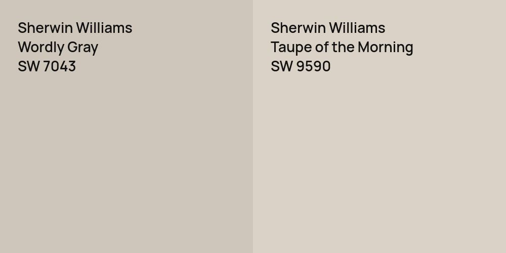 Sherwin Williams Wordly Gray vs. Sherwin Williams Taupe of the Morning