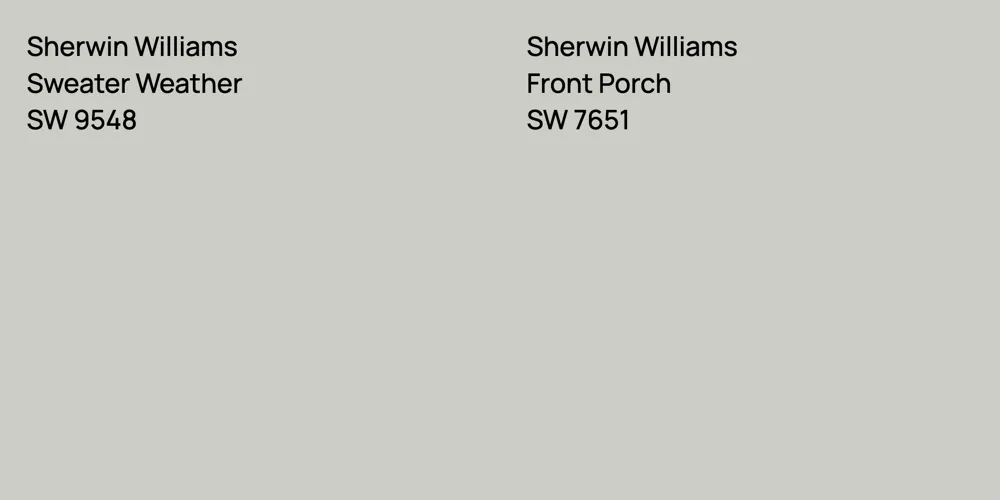 Sherwin Williams Sweater Weather vs. Sherwin Williams Front Porch