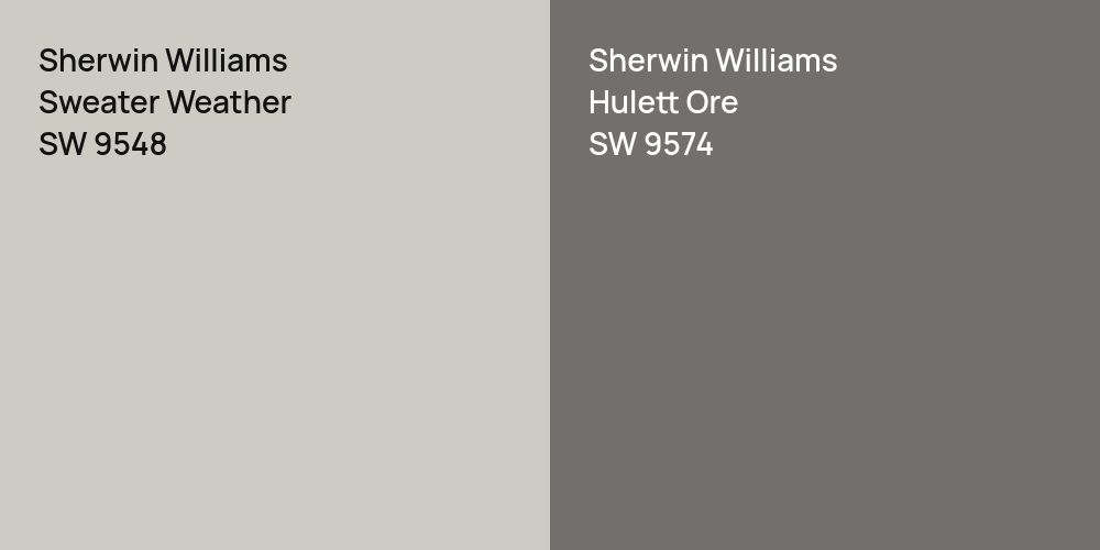 Sherwin Williams Sweater Weather vs. Sherwin Williams Hulett Ore