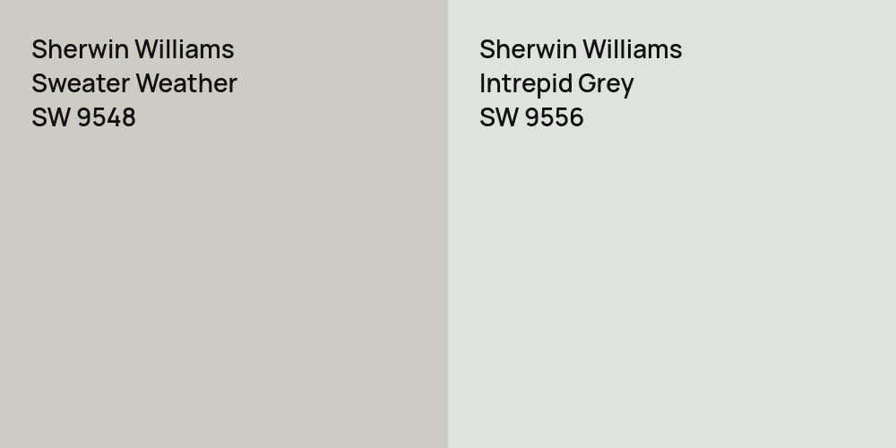 Sherwin Williams Sweater Weather vs. Sherwin Williams Intrepid Grey