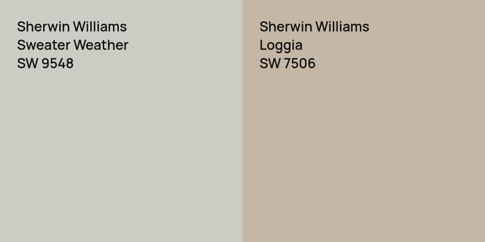 Sherwin Williams Sweater Weather vs. Sherwin Williams Loggia