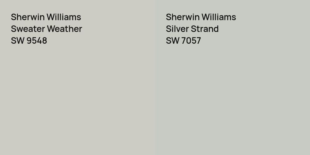 Sherwin Williams Sweater Weather vs. Sherwin Williams Silver Strand