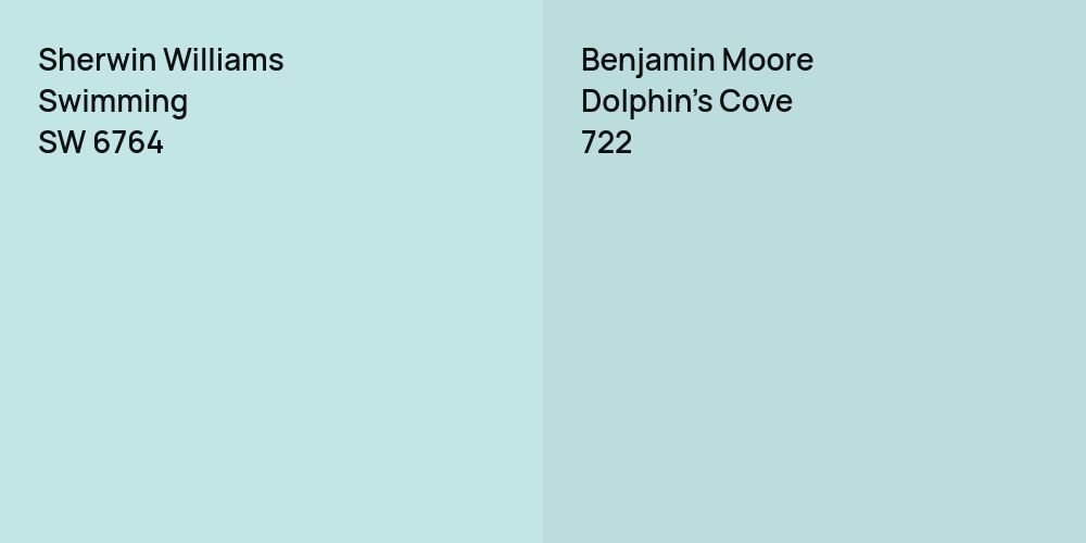 Sherwin Williams Swimming vs. Benjamin Moore Dolphin's Cove