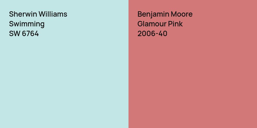 Sherwin Williams Swimming vs. Benjamin Moore Glamour Pink