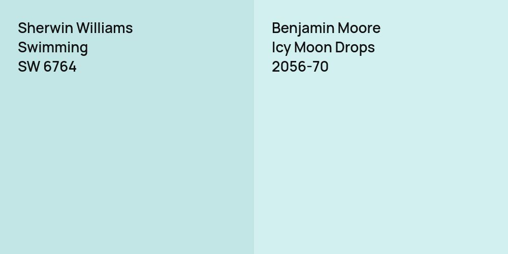 Sherwin Williams Swimming vs. Benjamin Moore Icy Moon Drops