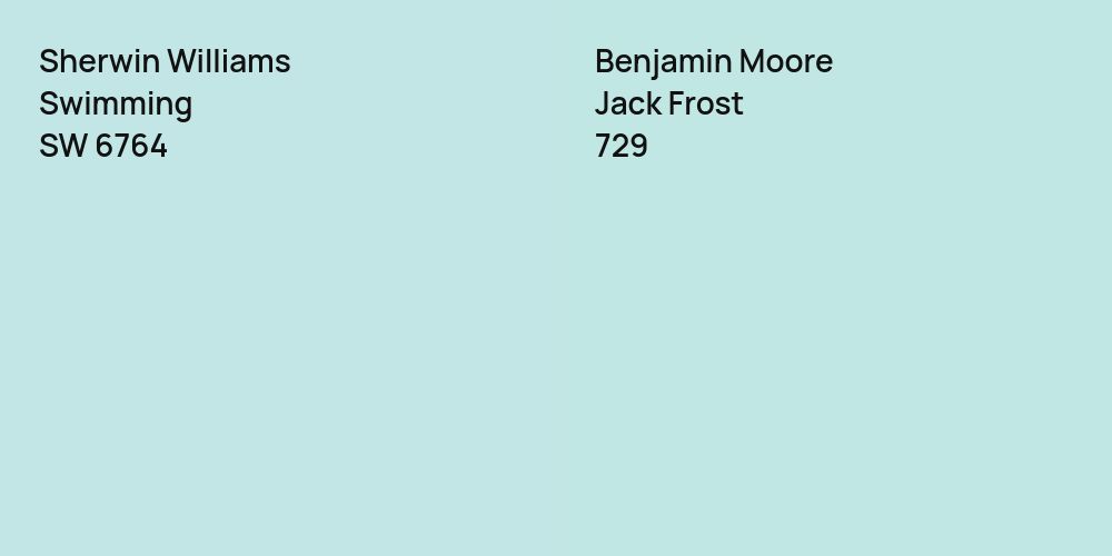 Sherwin Williams Swimming vs. Benjamin Moore Jack Frost