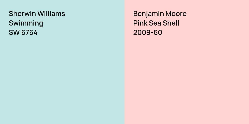 Sherwin Williams Swimming vs. Benjamin Moore Pink Sea Shell