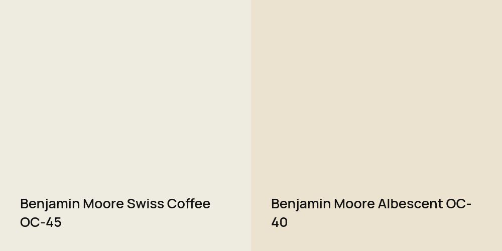 Benjamin Moore Swiss Coffee vs. Benjamin Moore Albescent