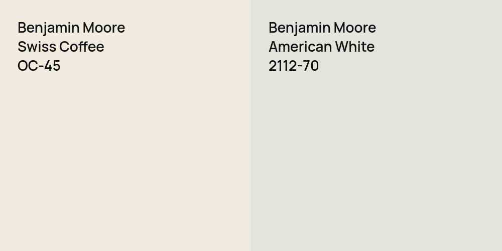 Benjamin Moore Swiss Coffee vs. Benjamin Moore American White