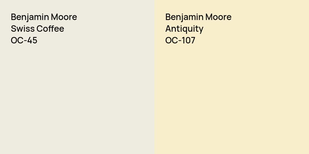 Benjamin Moore Swiss Coffee vs. Benjamin Moore Antiquity