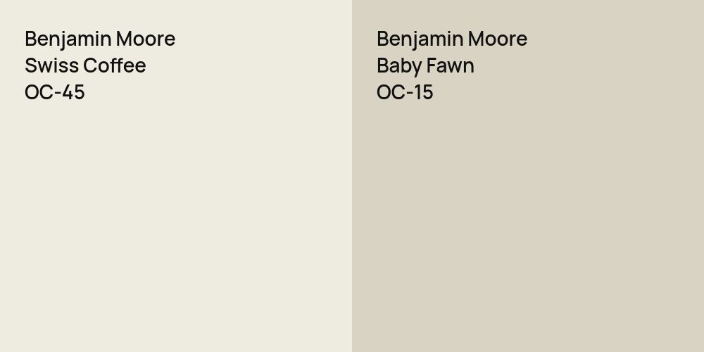 Benjamin Moore Swiss Coffee vs. Benjamin Moore Baby Fawn