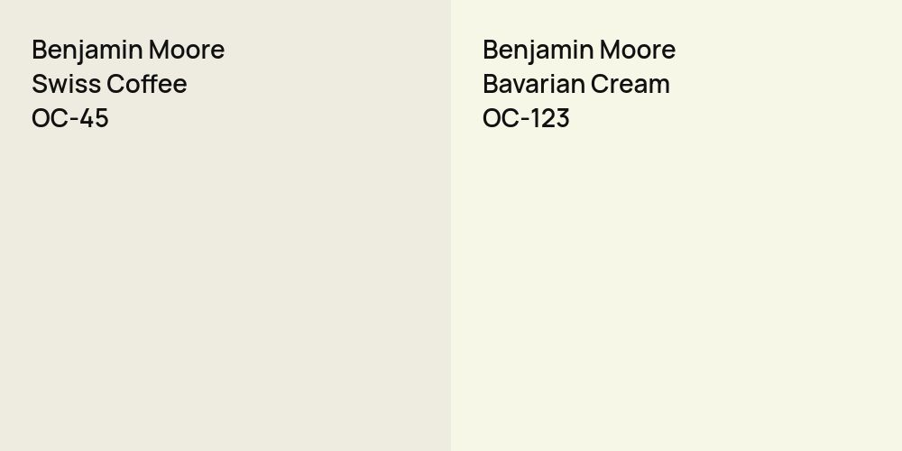 Benjamin Moore Swiss Coffee vs. Benjamin Moore Bavarian Cream