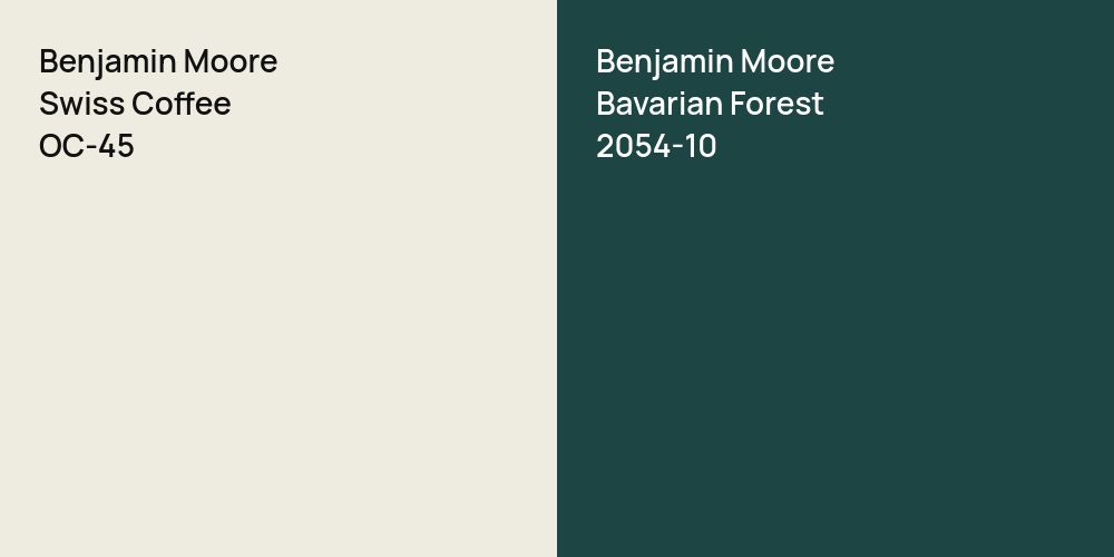 Benjamin Moore Swiss Coffee vs. Benjamin Moore Bavarian Forest