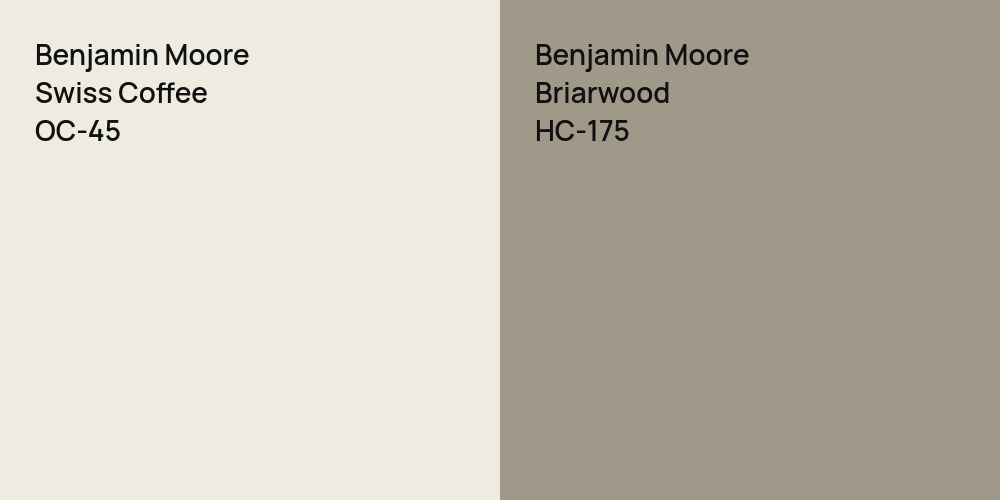 Benjamin Moore Swiss Coffee vs. Benjamin Moore Briarwood