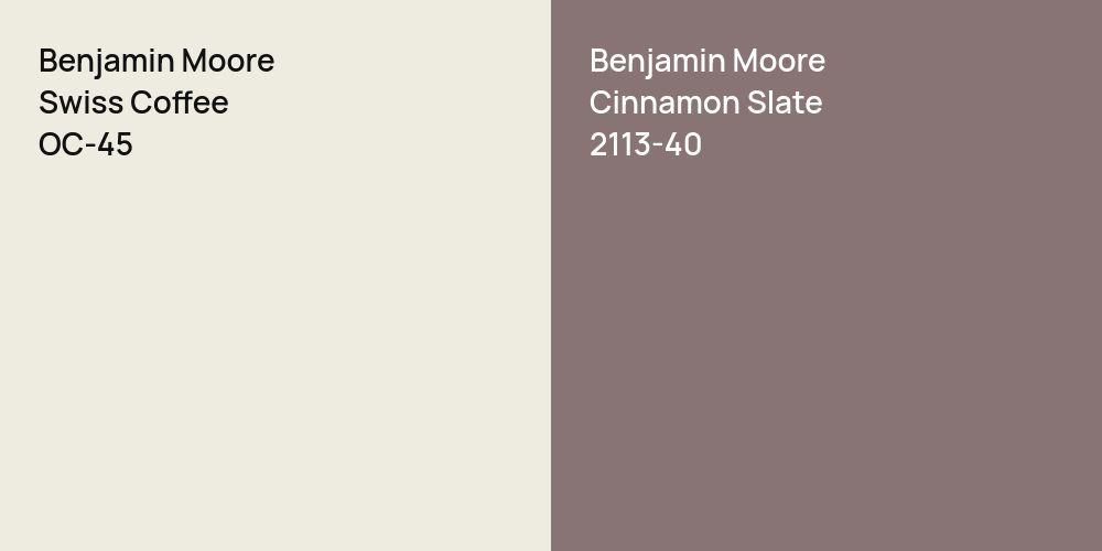 Benjamin Moore Swiss Coffee vs. Benjamin Moore Cinnamon Slate