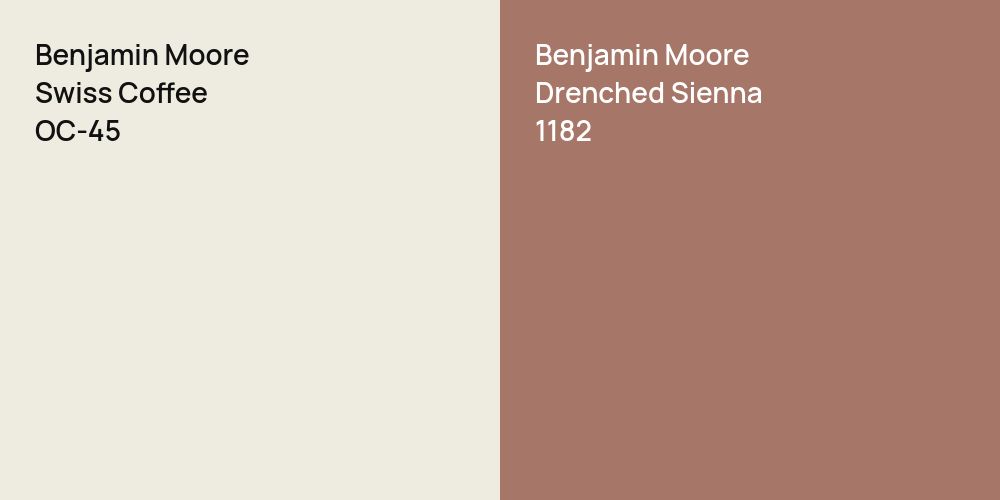 Benjamin Moore Swiss Coffee vs. Benjamin Moore Drenched Sienna