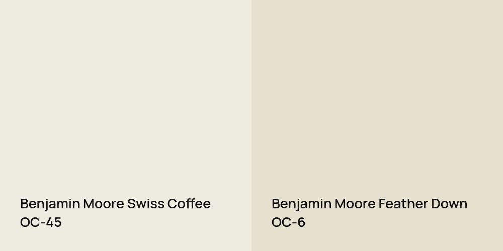 Benjamin Moore Swiss Coffee vs. Benjamin Moore Feather Down