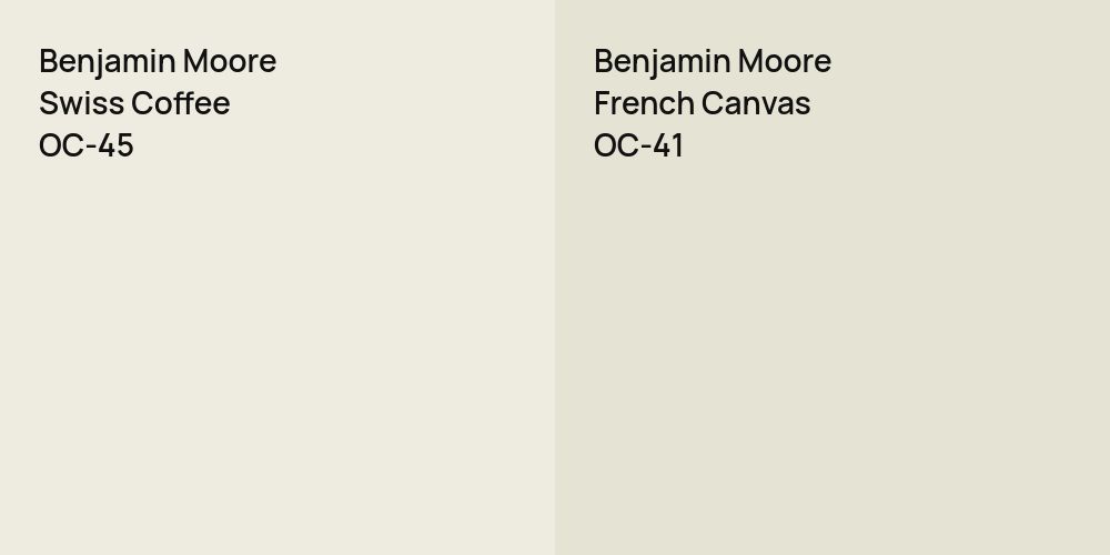 Benjamin Moore Swiss Coffee vs. Benjamin Moore French Canvas