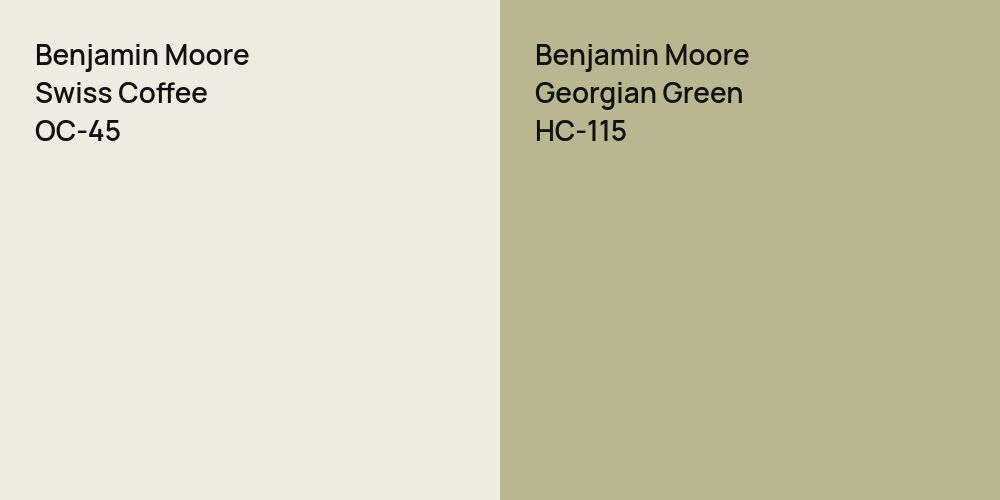 Benjamin Moore Swiss Coffee vs. Benjamin Moore Georgian Green