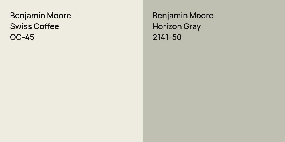 Benjamin Moore Swiss Coffee vs. Benjamin Moore Horizon Gray