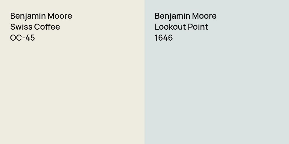 Benjamin Moore Swiss Coffee vs. Benjamin Moore Lookout Point