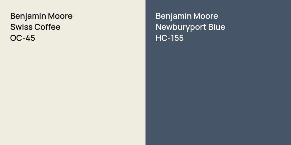 Benjamin Moore Swiss Coffee vs. Benjamin Moore Newburyport Blue