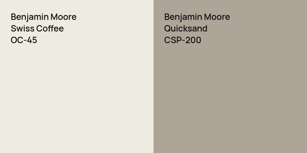 Benjamin Moore Swiss Coffee vs. Benjamin Moore Quicksand