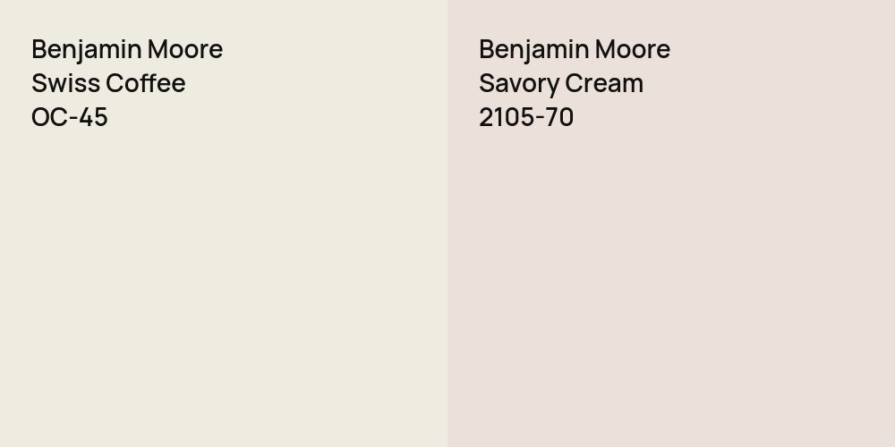 Benjamin Moore Swiss Coffee vs. Benjamin Moore Savory Cream