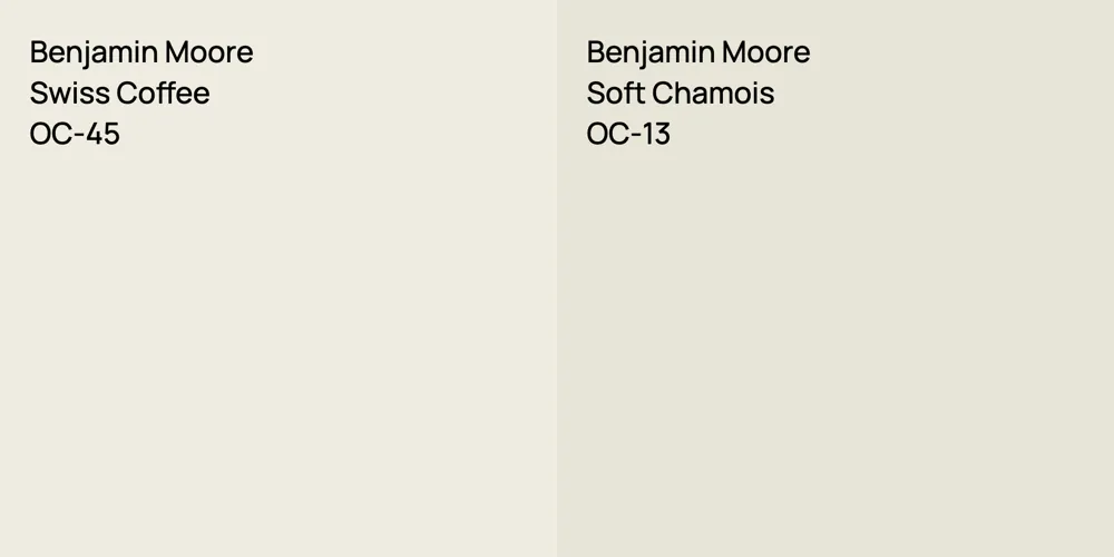 Benjamin Moore Swiss Coffee vs. Benjamin Moore Soft Chamois