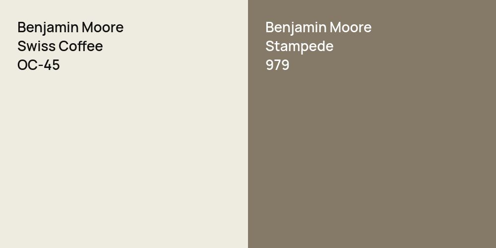 Benjamin Moore Swiss Coffee vs. Benjamin Moore Stampede