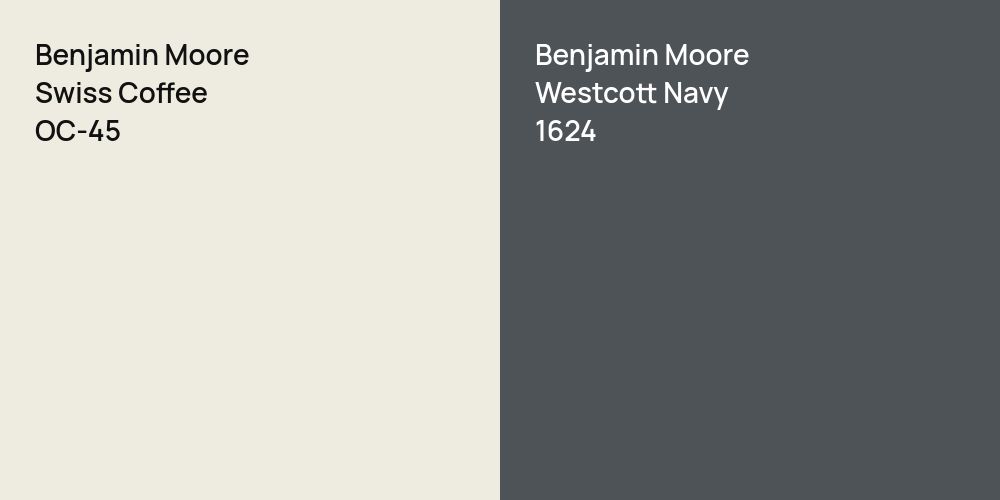 Benjamin Moore Swiss Coffee vs. Benjamin Moore Westcott Navy