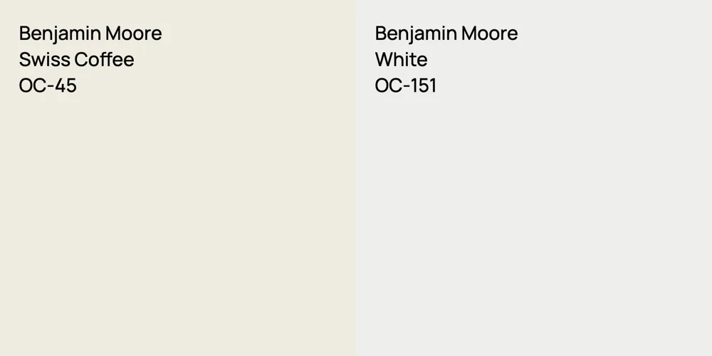 Benjamin Moore Swiss Coffee vs. Benjamin Moore White