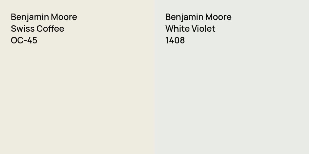 Benjamin Moore Swiss Coffee vs. Benjamin Moore White Violet