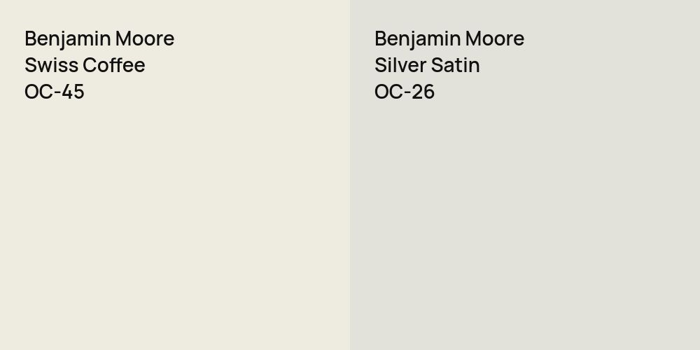 Benjamin Moore Swiss Coffee vs. Benjamin Moore Silver Satin