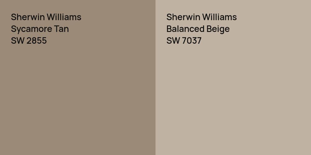 Sherwin Williams Sycamore Tan vs. Sherwin Williams Balanced Beige