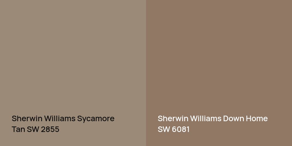 Sherwin Williams Sycamore Tan vs. Sherwin Williams Down Home