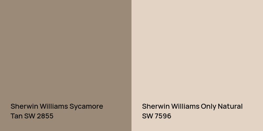 Sherwin Williams Sycamore Tan vs. Sherwin Williams Only Natural