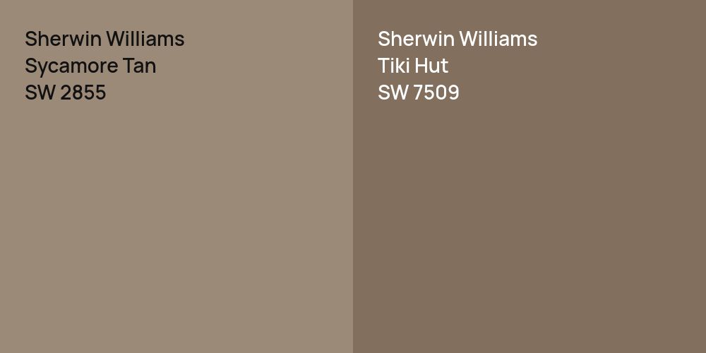 Sherwin Williams Sycamore Tan vs. Sherwin Williams Tiki Hut