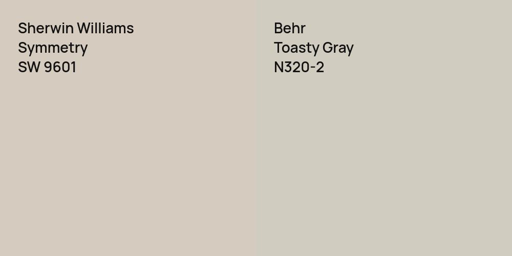 Sherwin Williams Symmetry vs. Behr Toasty Gray