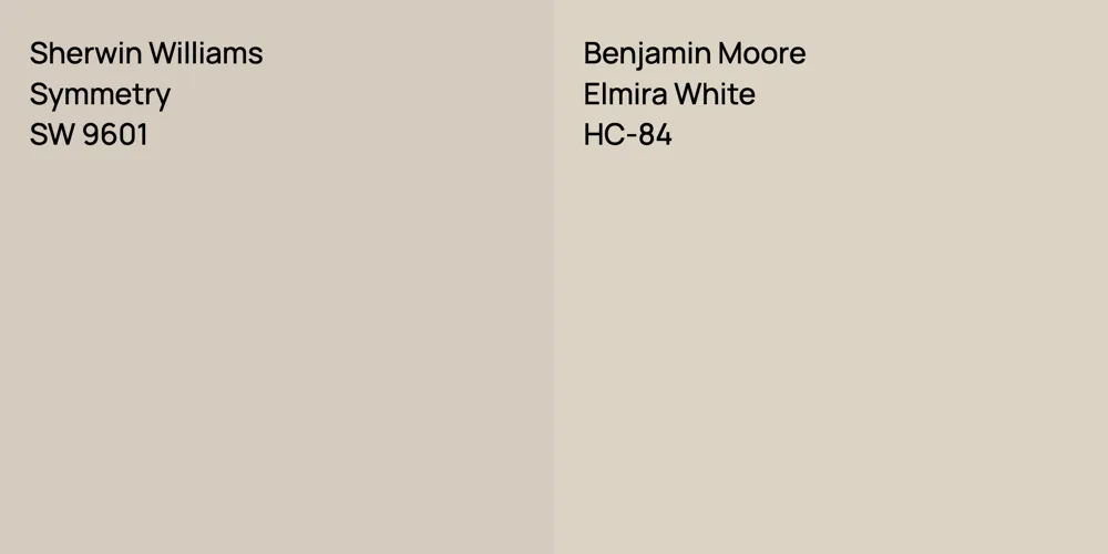 Sherwin Williams Symmetry vs. Benjamin Moore Elmira White