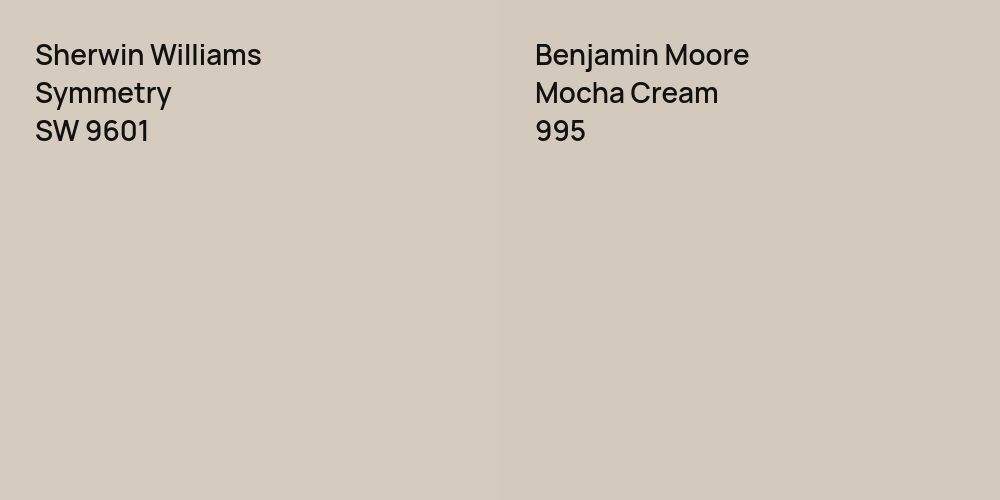 Sherwin Williams Symmetry vs. Benjamin Moore Mocha Cream