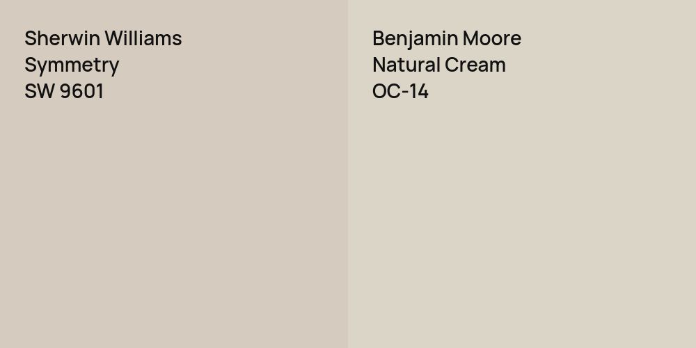 Sherwin Williams Symmetry vs. Benjamin Moore Natural Cream