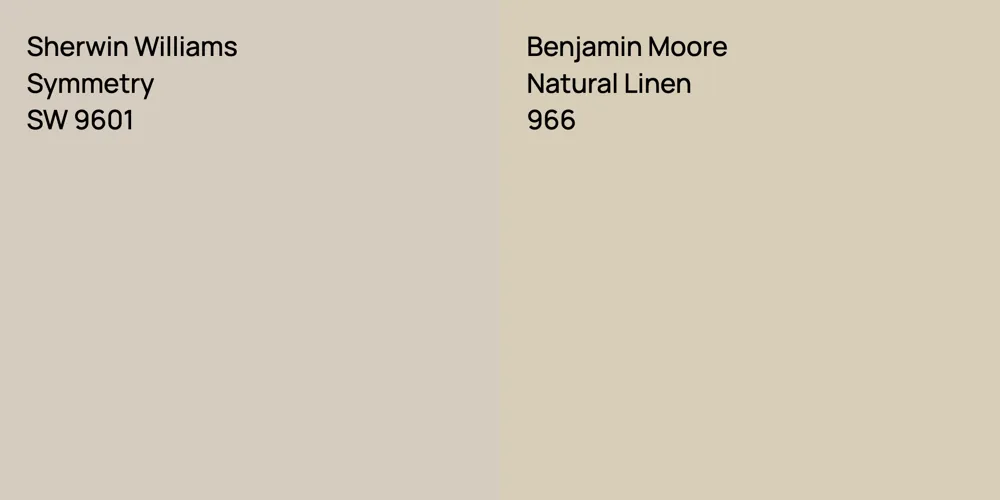 Sherwin Williams Symmetry vs. Benjamin Moore Natural Linen