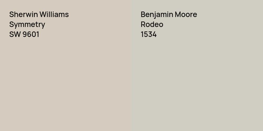 Sherwin Williams Symmetry vs. Benjamin Moore Rodeo