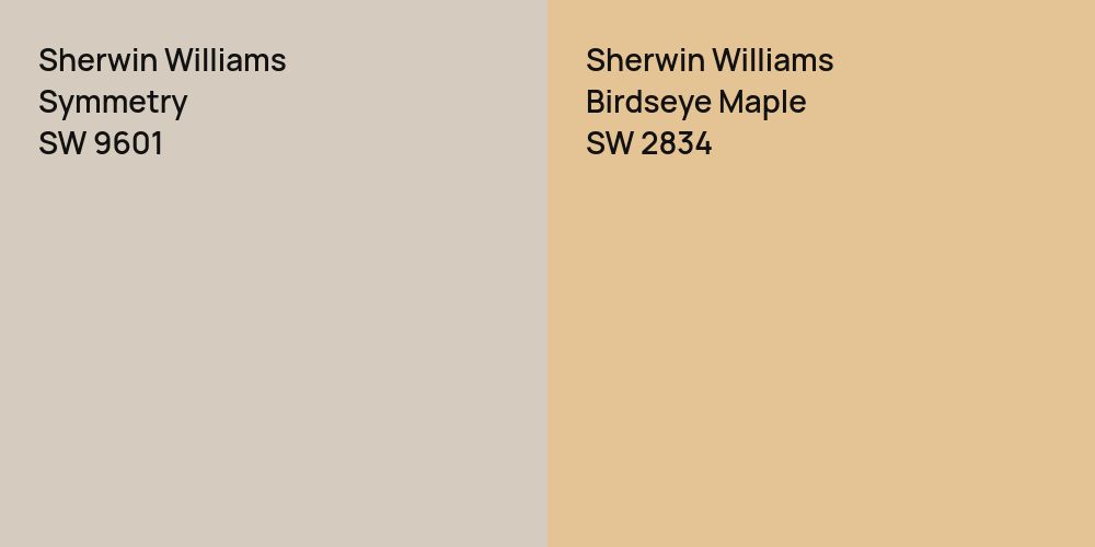 Sherwin Williams Symmetry vs. Sherwin Williams Birdseye Maple